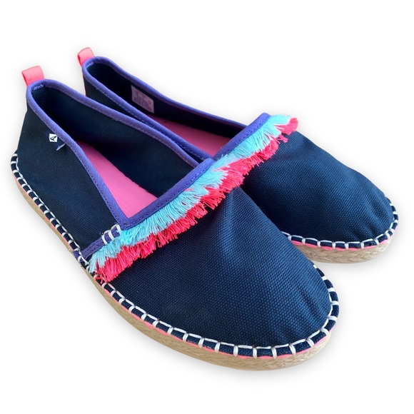 Sperry Top Sider Skysail Navy Blue Espadrilles Girls Size 3 - Picture 4 of 13